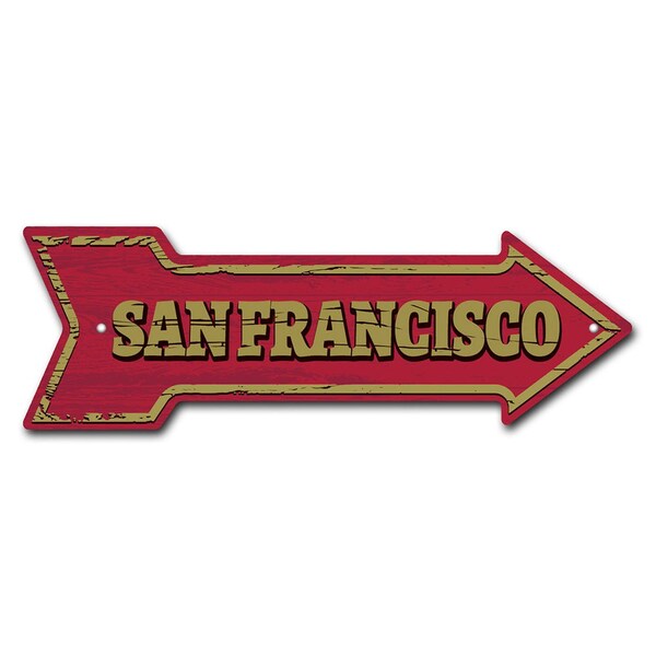 Signmission San Francisco Arrow Sign Funny Home Decor 18in Wide P-ARROW-999624 - main